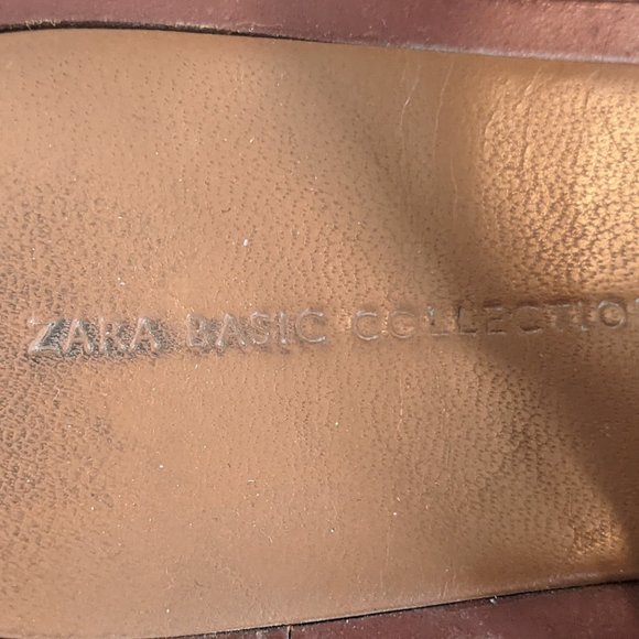 Zara Brown Cross-Over Buckle Sandals - Picture 3 of 6